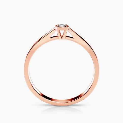 Pierścionek zaręczynowy SAVICKI: różowe złoto, diament